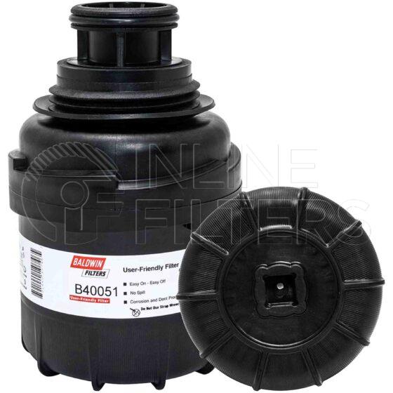 Baldwin B40051. Details: Baldwin - Spin-on Lube Filters - B40051.