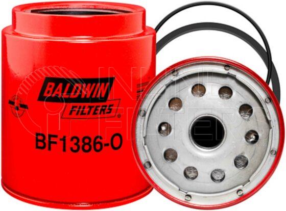 Baldwin BF1386-O. Baldwin - Spin-on Fuel Filters with Open Port for Bowl - BF1386-O.