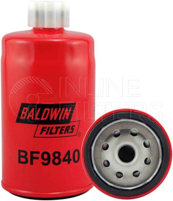 Baldwin BF9840. Fuel Filter Product – Brand Specific Baldwin – Spin On Product Baldwin filter product Fuel Spin-on with Drain Replaces Foton Lovol T750010021, T750010022; CLARCOR Filtration (China) CX0710B3 Height 154 OD 77.8 Thread M16 x 1.5