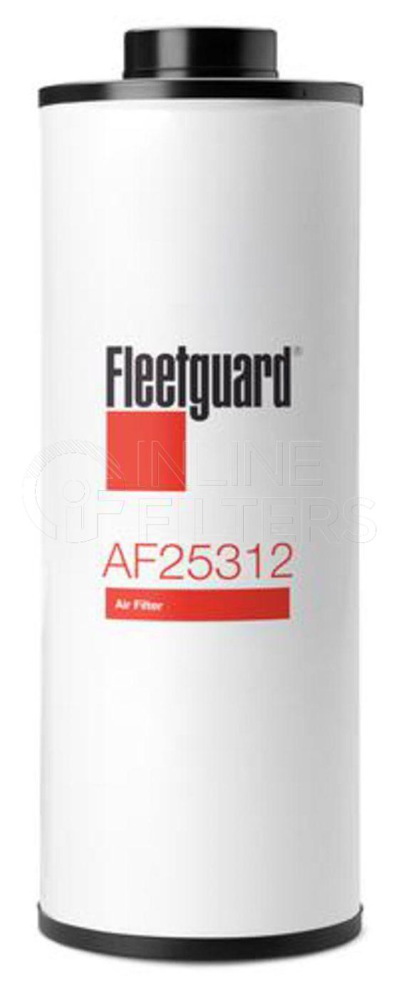 Fleetguard AF25312. Air Filter Product – Brand Specific Fleetguard – Cartridge Product Fleetguard filter product Air Filter. Main Cross Reference is Volvo Penta 865152. Flame Retardant Media: No. Flow Direction: Outside In. Fleetguard Part Type: AF_PRIM