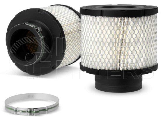Fleetguard AF26185. Air Filter Product – Brand Specific Fleetguard – Disposable Housing Product Fleetguard filter product Air Filter. Flame Retardant Media: No. Flow Direction: Outside In. Fleetguard Part Type: INDSTKIT. Comments: Including Air filter + dedicated clamp for the right torque – not sold separately. Inside Diameter ID clamp area is 60mm