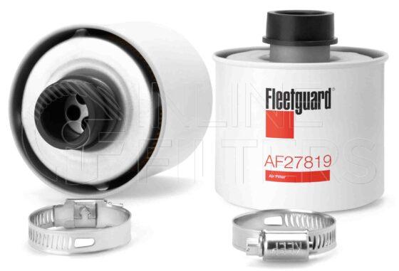 Fleetguard AF27819. Air Filter Product – Brand Specific Fleetguard – Breather Product Fleetguard filter product Air Filter. Main Cross Reference is Volvo 11172907. Flame Retardant Media: No. Flow Direction: Outside In. Fleetguard Part Type: AIRBREAT