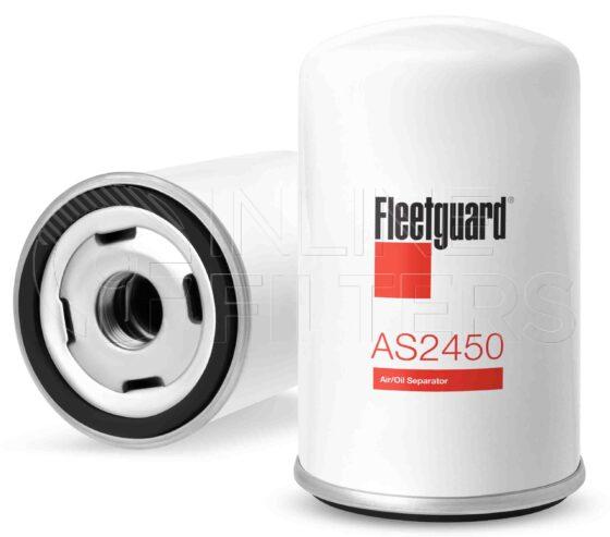 Fleetguard AS2450. Air Oil Separators. Flow Direction: Outside In. Fleetguard Part Type: AIROILSP.
