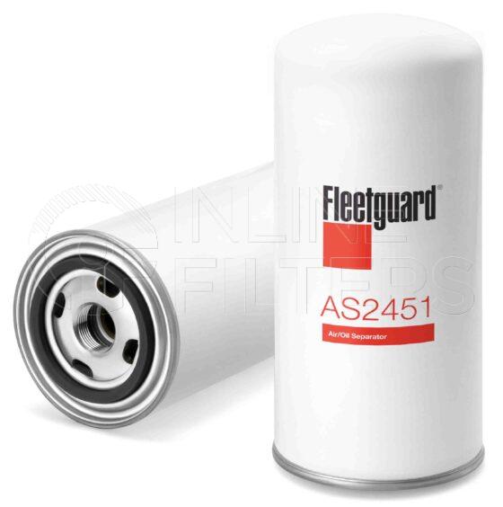 Fleetguard AS2451. Air Oil Separators. Flow Direction: Outside In. Fleetguard Part Type: AIROILSP.