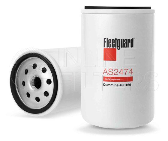Fleetguard AS2474. Air Filter Product – Brand Specific Fleetguard – Air Oil Separator Product Fleetguard filter product Air Oil Separators. Main Cross Reference is Leyland Daf BL 1686587. Fleetguard Part Type: AIROILSP. Comments: Stratapore Media
