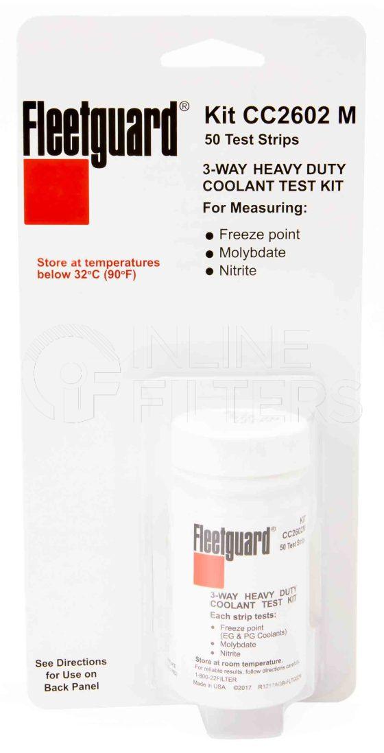 Fleetguard CC2602M. FILTER-Water(Brand Specific) Product – Brand Specific Fleetguard – Test Kit Product Fleetguard filter product Coolant Test Kit, 3-Way Test Strip, 50/bottle – Metric Version