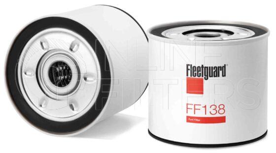 Fleetguard FF138. Fuel Filter. Main Cross Reference is Case IHC G45288. Fleetguard Part Type: FF_SPIN.
