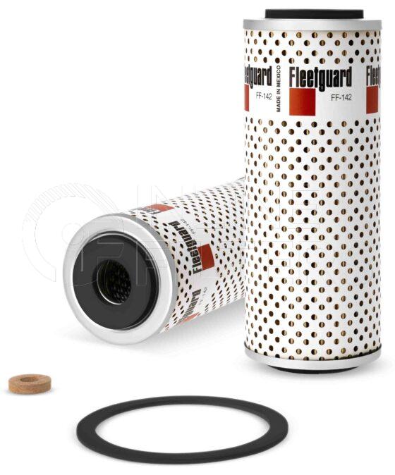 Fleetguard FF142. Fuel Filter Product – Brand Specific Fleetguard – Spin On Product Fleetguard filter product Fuel Filter. For Service Part use 250938S. Main Cross Reference is Allis Chalmers 4052172. Efficiency TWA by SAE J 1858: 97 % (97 %). Micron Rating by SAE J 1858: 20 micron (20 micron). Fleetguard Part Type: FF_CART