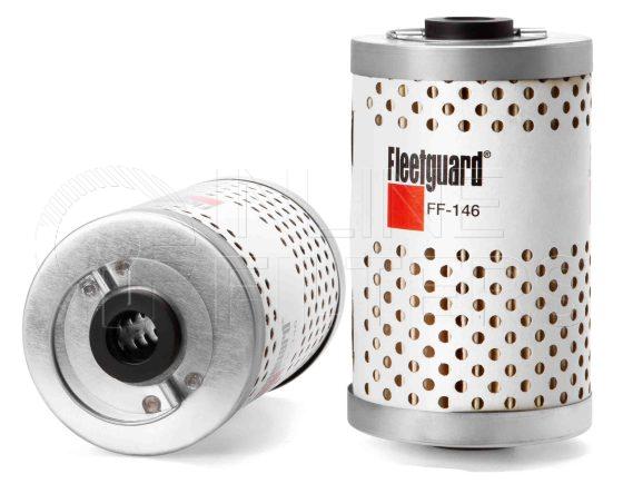 Fleetguard FF146. Fuel Filter Product – Brand Specific Fleetguard – Spin On Product Fleetguard filter product Fuel Filter. For Service Part use 3323007S. Main Cross Reference is Mercedes 4773815. Efficiency TWA by SAE J 1858: 98 % (98 %). Micron Rating by SAE J 1858: 18 micron (18 micron). Fleetguard Part Type: FF_CART