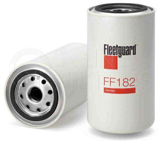 Fleetguard FF182. Fuel Filter Product – Brand Specific Fleetguard – Spin On Product Fleetguard filter product Fuel Filter. Main Cross Reference is White 400002510. Efficiency TWA by SAE J 1858: 97 % (97 %). Micron Rating by SAE J 1858: 20 micron (20 micron). Fleetguard Part Type: FF_SPIN