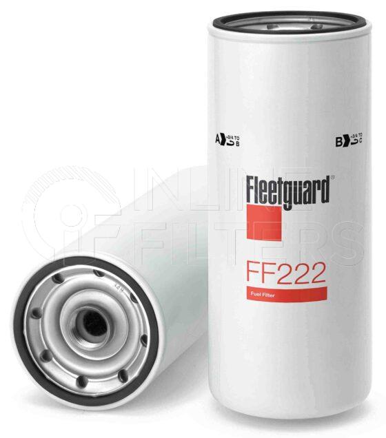 Fleetguard FF222. Fuel Filter Product – Brand Specific Fleetguard – Spin On Product Fleetguard filter product Fuel Filter. For Upgrade use FF5348. Main Cross Reference is Mack 483GB431. Efficiency TWA by SAE J 1858: 97 % (97 %). Micron Rating by SAE J 1858: 20 micron (20 micron). Fleetguard Part Type: FF_SPIN