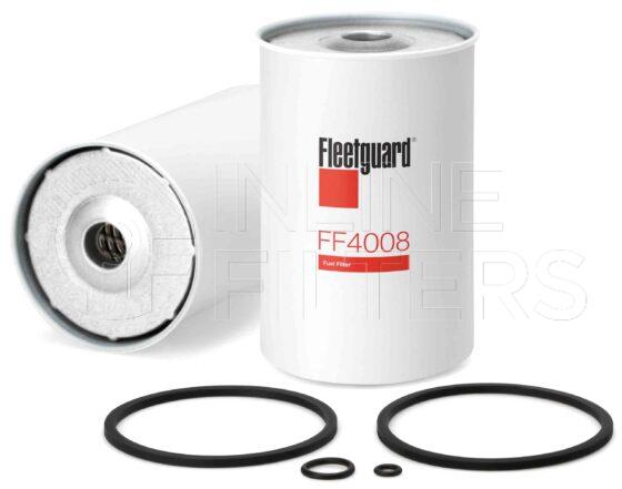 Fleetguard FF4008. Fuel Filter Product – Brand Specific Fleetguard – Spin On Product Fleetguard filter product Fuel Filter. Main Cross Reference is Perkins 26560088. Flow Direction: Outside In. Fleetguard Part Type: FF