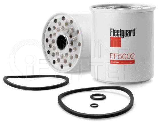 Fleetguard FF5002. Fuel Filter Product – Brand Specific Fleetguard – Can Type Product Fleetguard filter product Fuel Filter. Main Cross Reference is White 163956AS. Fleetguard Part Type: FF_CART. Comments: White 163956-AS, Roosamaster 16637