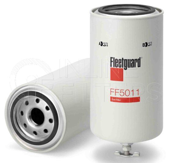 Fleetguard FF5011. Fuel Filter Product – Brand Specific Fleetguard – Spin On Product Fleetguard filter product Fuel Filter. Efficiency TWA by SAE J 1858: 97 % (97 %). Micron Rating by SAE J 1858: 20 micron (20 micron). Fleetguard Part Type: FF_SPIN. Comments: Farm fuel tanks. Service pumps w/drain cock. Diesel fuel only. Older version has Drain […]