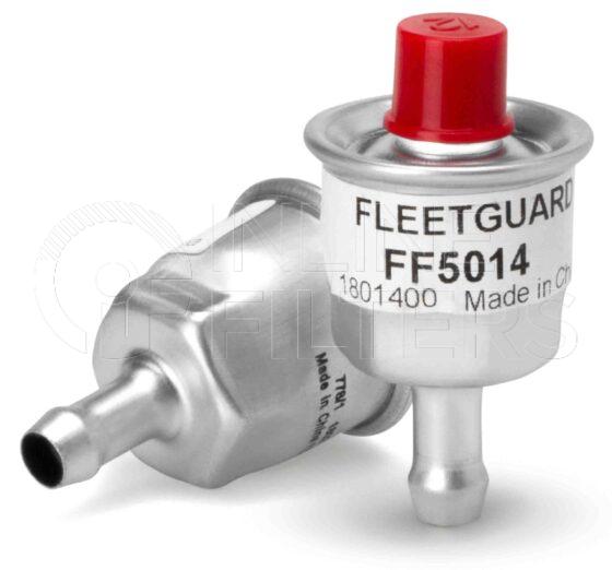 Fleetguard FF5014. Fuel Filter. Main Cross Reference is Ford D7TZ9155B. Fleetguard Part Type: FF_INLIN.