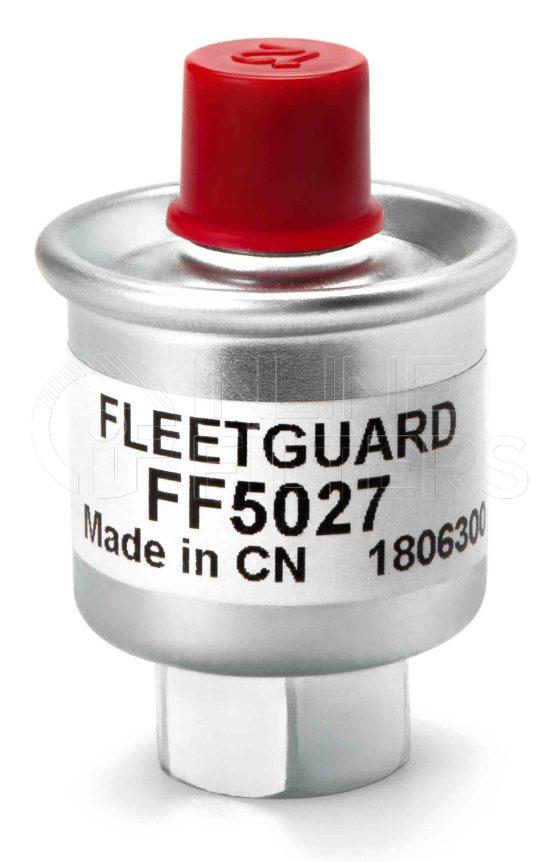 Fleetguard FF5027. Main Cross Reference is Ford E0ZZ9155A. Fleetguard Part Type: FF_INLIN.