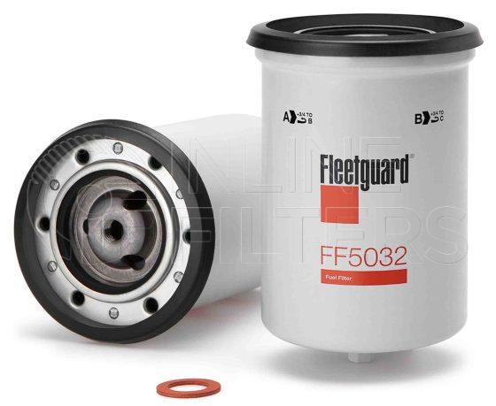 Fleetguard FF5032. Fuel Filter. Main Cross Reference is Onan 122B325. Fleetguard Part Type: FF_SPIN.