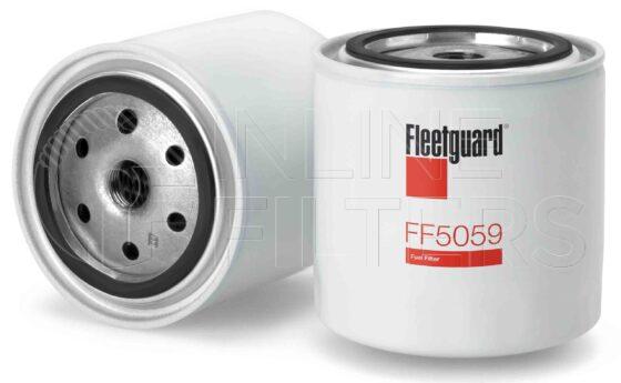 Fleetguard FF5059. Fuel Filter. Main Cross Reference is Donaldson P550677. Fleetguard Part Type: FF_SPIN.
