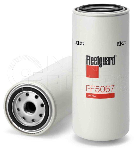 Fleetguard FF5067. Fuel Filter Product – Brand Specific Fleetguard – Spin On Product Fleetguard filter product Fuel Filter. Main Cross Reference is Case IHC 674293C1. Efficiency TWA by SAE J 1985: 97 % (97 %). Micron Rating by SAE J 1985: 8 micron (8 micron). Fleetguard Part Type: FF_SPIN
