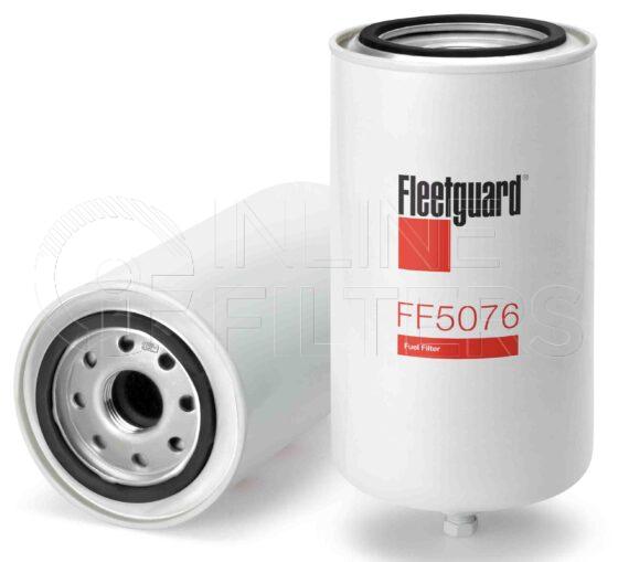 Fleetguard FF5076. FILTER-Fuel(Brand Specific) Product – Brand Specific Fleetguard – Spin On Product Fuel filter product Main Cross Reference is Komatsu 6003119120. Efficiency TWA by SAE J 1858: 95 % (95 %). Micron Rating by SAE J 1858: 20 micron (20 micron). Fleetguard Part Type: FF_SPIN