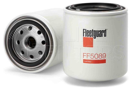 Fleetguard FF5089. Fuel Filter Product – Brand Specific Fleetguard – Spin On Product Fleetguard filter product Fuel Filter. Main Cross Reference is Mitsubishi ME035829. Efficiency TWA by SAE J 1858: 97 % (97 %). Micron Rating by SAE J 1858: 20 micron (20 micron). Fleetguard Part Type: FF_SPIN