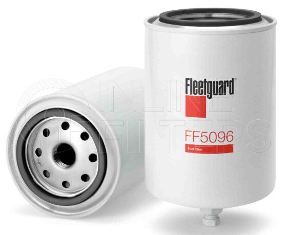 Fleetguard FF5096. Fuel Filter Product – Brand Specific Fleetguard – Spin On Product Fleetguard filter product Fuel Filter. Main Cross Reference is Fiat Allis 79924321. Efficiency TWA by SAE J 1858: 97 % (97 %). Micron Rating by SAE J 1858: 20 micron (20 micron). Fleetguard Part Type: FF_SPIN