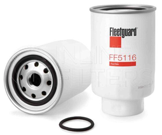 Fleetguard FF5116. Fuel Filter Product – Brand Specific Fleetguard – Spin On Product Fleetguard filter product Fuel Filter. Main Cross Reference is Nissan 16405V5710. Flow Direction: Outside In. Fleetguard Part Type: FF_SPIN