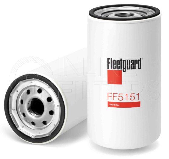 Fleetguard FF5151. Fuel Filter Product – Brand Specific Fleetguard – Spin On Product Fleetguard filter product Fuel Filter. For Separator version use FS1281. Main Cross Reference is Ford FOHN9176AA. Efficiency TWA by SAE J 1985: 97 % (97 %). Micron Rating by SAE J 1985: 8 micron (8 micron). Fleetguard Part Type: FF_SPIN. Comments: Ford Brazilian