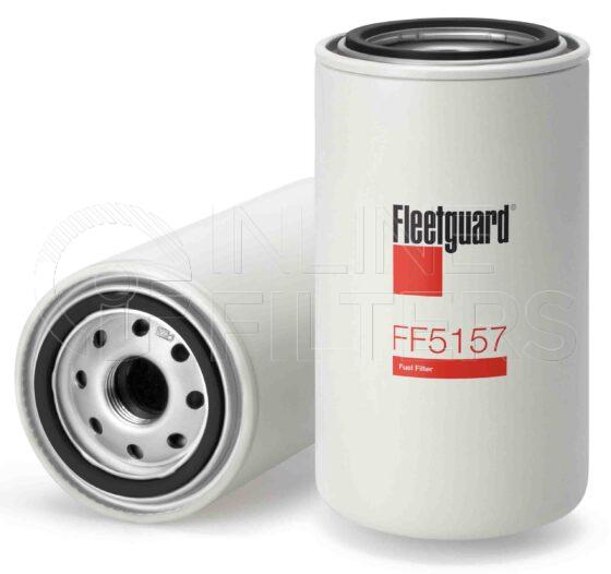 Fleetguard FF5157. Fuel Filter Product – Brand Specific Fleetguard – Spin On Product Fleetguard filter product Fuel Filter. Main Cross Reference is Nissan FL40399008. Efficiency TWA by SAE J 1985: 97 % (97 %). Micron Rating by SAE J 1985: 20 micron (20 micron). Fleetguard Part Type: FF_SPIN