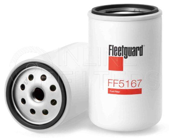 Fleetguard FF5167. Fuel Filter Product – Brand Specific Fleetguard – Spin On Product Fleetguard filter product Fuel Filter. Main Cross Reference is Renault 5000686589. Fleetguard Part Type: FF_SPIN. Comments: High performance version of FF5074