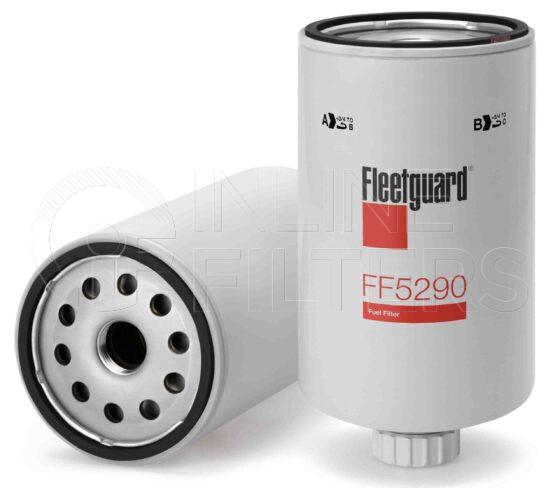Fleetguard FF5290. Fuel Filter Product – Brand Specific Fleetguard – Spin On Product Fleetguard filter product Fuel Filter. Main Cross Reference is Davco 320120. Fleetguard Part Type: FF_SPIN. Comments: For 321 system (w/ fill port)