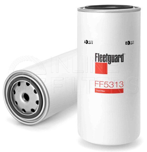 Fleetguard FF5313. Fuel Filter Product – Brand Specific Fleetguard – Spin On Product Fleetguard filter product Fuel Filter. Main Cross Reference is Leyland Daf BL 1309511. Fleetguard Part Type: FF_SPIN. Comments: High efficiency Stratapore Media