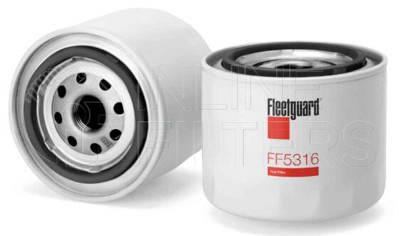 Fleetguard FF5316. Fuel Filter Product – Brand Specific Fleetguard – Spin On Product Fleetguard filter product Fuel Filter. Main Cross Reference is Gehl 79757. Efficiency TWA by SAE J 1858: 97 % (97 %). Micron Rating by SAE J 1858: 20 micron (20 micron). Fleetguard Part Type: FF_SPIN