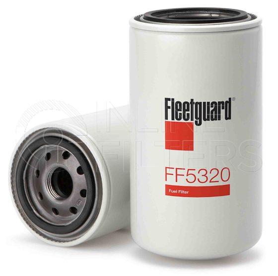 Fleetguard FF5320. Fuel Filter Product – Brand Specific Fleetguard – Spin On Product Fleetguard filter product Fuel Filter. For Upgrade use FF5814. Main Cross Reference is Caterpillar 1R0750. Efficiency TWA by SAE J 1985: 98.7 % (98.7 %). Micron Rating by SAE J 1985: 5 micron (5 micron). Fleetguard Part Type: FF_SPIN