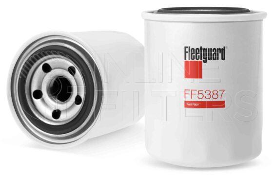 Fleetguard FF5387. Fuel Filter. Main Cross Reference is Mazda TF0113480. Fleetguard Part Type: FF_SPIN.