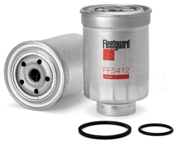 Fleetguard FF5412. Fuel Filter Product – Brand Specific Fleetguard – Undefined Product Fleetguard filter product Fuel Filter. Main Cross Reference is Toyota 233907600171. Free Water Separation: 0.0. Fleetguard Part Type: FF