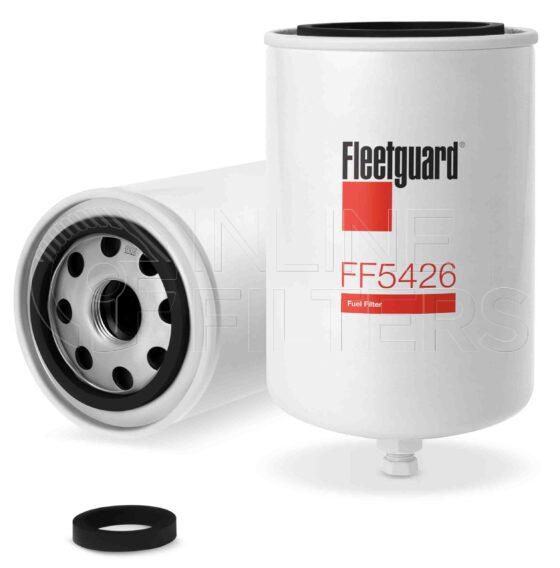 Fleetguard FF5426. Fuel Filter Product – Brand Specific Fleetguard – Spin On Product Fleetguard filter product Fuel Filter. Main Cross Reference is Komatsu 6003118283. Efficiency TWA by SAE J 1858: 97 % (97 %). Micron Rating by SAE J 1858: 20 micron (20 micron). Fleetguard Part Type: FF_SPIN. Comments: Komatsu Applications