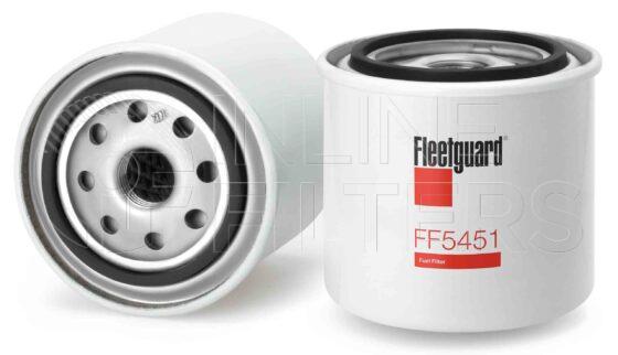 Fleetguard FF5451. Fuel Filter Product – Brand Specific Fleetguard – Spin On Product Fleetguard filter product Fuel Filter. Main Cross Reference is Ingersoll Rand 54381306. Fleetguard Part Type: FF_SPIN. Comments: Ingersoll Rand Compressors