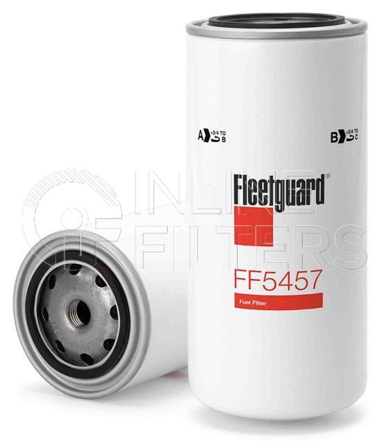 Fleetguard FF5457. Fuel Filter Product – Brand Specific Fleetguard – Spin On Product Fleetguard filter product Fuel Filter. Main Cross Reference is Iveco 2991585. Fleetguard Part Type: FF_SPIN. Comments: Stratapore Media