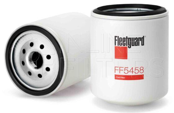 Fleetguard FF5458. Fuel Filter. Main Cross Reference is Carrier Transicold 300109001. Fleetguard Part Type: FF_SPIN.