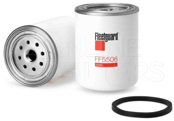 Fleetguard FF5506. Fuel Filter Product – Brand Specific Fleetguard – Spin On Product Fleetguard filter product Fuel Filter. Efficiency TWA by SAE J 1858: 98 % (98 %). Micron Rating by SAE J 1858: 5 micron (5 micron). Fleetguard Part Type: FF_SPIN. Comments: John Deere 744H Loader