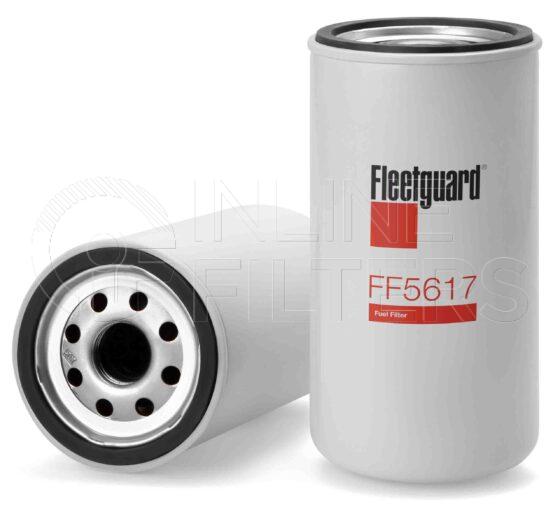 Fleetguard FF5617. Fuel Filter Product – Brand Specific Fleetguard – Spin On Product Fleetguard filter product Fuel Filter. Main Cross Reference is Fuel Prep FF8010. Efficiency TWA by SAE J 1985: 98.7 % (98.7 %). Micron Rating by SAE J 1985: 10 micron (10 micron). Fleetguard Part Type: FF_SPIN