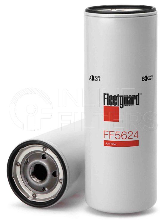Fleetguard FF5624. Fuel Filter Product – Brand Specific Fleetguard – Spin On Product Fleetguard filter product Fuel Filter. Main Cross Reference is Caterpillar 1R0762. Fleetguard Part Type: FF_PRSP. Comments: For Caterpillar Applications that use Head 145-1790