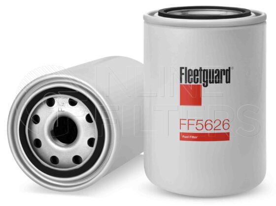 Fleetguard FF5626. Fuel Filter Product – Brand Specific Fleetguard – Spin On Product Fleetguard filter product Fuel Filter. Main Cross Reference is Scania 1763776. Fleetguard Part Type: FF. Comments: Stratapore Media