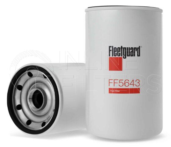 Fleetguard FF5643. Fuel Filter Product – Brand Specific Fleetguard – Undefined Product Fleetguard filter product Fuel Filter. Main Cross Reference is Mack 483GB476M. Efficiency TWA by SAE J 1985: 98 % (98 %). Micron Rating by SAE J 1985: 7 micron (7 micron). Fleetguard Part Type: FF