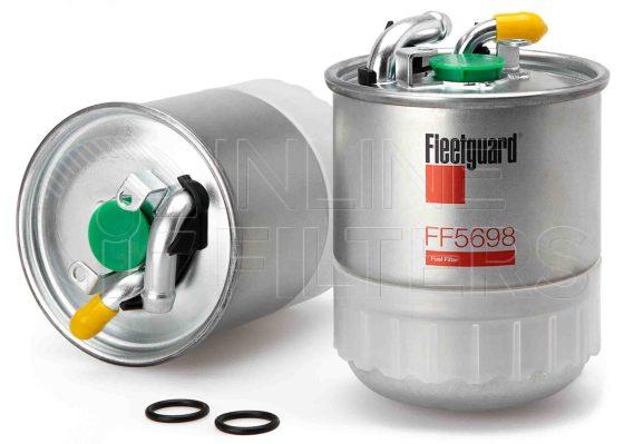 Fleetguard FF5698. Fuel Filter Product – Brand Specific Fleetguard – Push On Product Fleetguard filter product Fuel Filter. For European version use FF5692. Main Cross Reference is Mahle Knecht KL2282D. Fleetguard Part Type FF