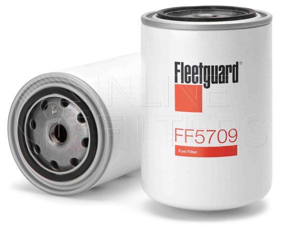 Fleetguard FF5709. Fuel Filter. Main Cross Reference is Deutz AG Fahr KHD 1181245. Fleetguard Part Type: FF_SPIN.