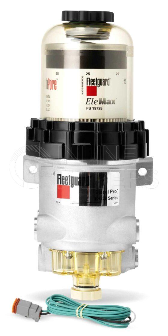 Fleetguard FH23603. Fuel Filter Product – Brand Specific Fleetguard – Spin On Product Fleetguard filter product Fuel Filter. Filter Housing for FS19728. Main Cross Reference is Davco 243051RLFGD25. Fleetguard Part Type: FH_HOUSE. Comments: Diesel Pro Remote Mount Medium Duty Engines, WIF, Fuel Flows up to 90 gph (341 lph), clear bowl
