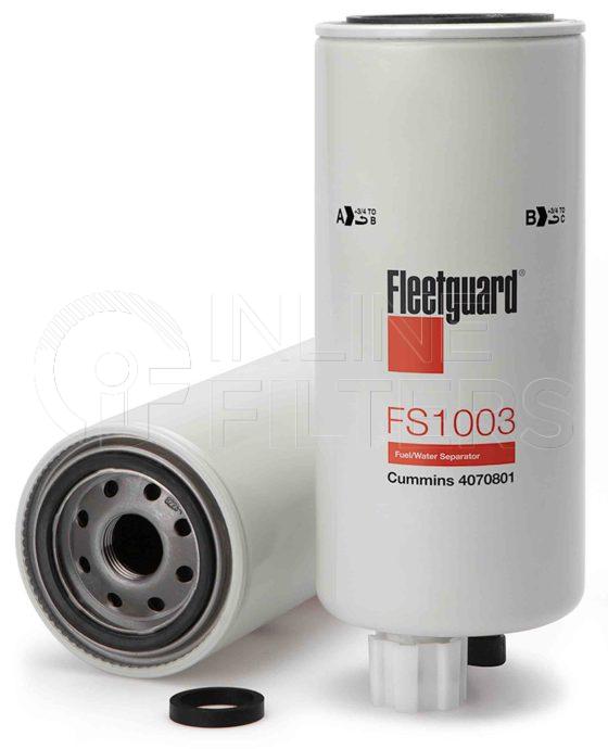 Fleetguard FS1003. Fuel Filter Product – Brand Specific Fleetguard – Spin On Product Fleetguard filter product Fuel Filter. For Housing use FH22239. For Upgrade use FS19596. Main Cross Reference is Cummins 3406889. Emulsified Water Separation: 95 % (95 %). Free Water Separation: 95 % (95 %). Efficiency TWA by SAE J 1985: 98.7 % (98.7 %). Micron […]