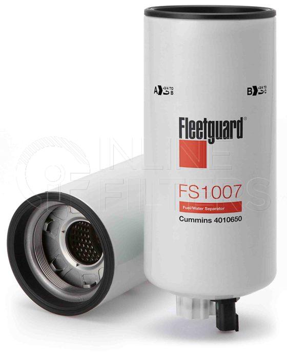Fleetguard FS1007. Fuel Filter Product – Brand Specific Fleetguard – Spin On Product Fleetguard filter product Fuel Filter. For Standard version use FS1040. For Service Part use 3894794S. Main Cross Reference is Cummins 3101871. Emulsified Water Separation: 95 % (95 %). Free Water Separation: 95 % (95 %). Efficiency TWA by SAE J 1985: 98.7 % (98.7 […]
